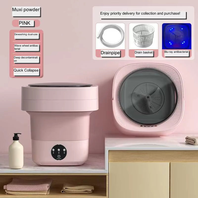 Foldable Mini Washing Machine for Socks Underwear Panties Portable Mini Washing Machine Big Capacity 3 Models with Spinning Dry